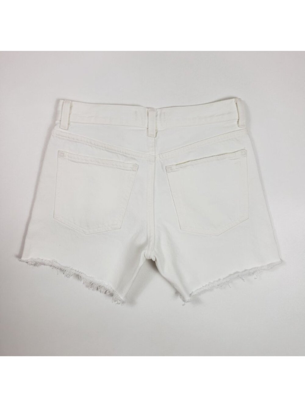 Madewell The Brynn Long Short Women’s 23 Pure White Rigid Denim Raw Hem NWT - Picture 11 of 16